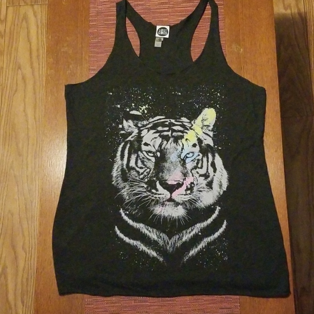 Tiger Print Racer Back Tank Top